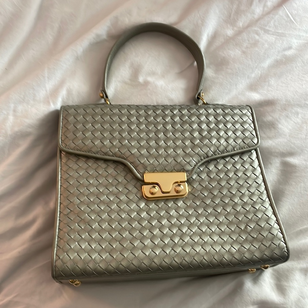 EUC Ganson Leather Weave Satchel